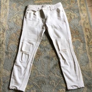 Free People off white ankle length skinny  jeans
